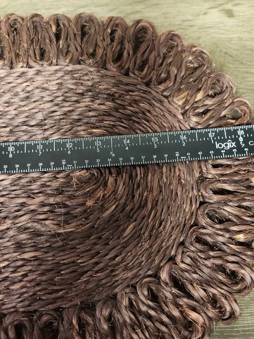 VTG 70's Woven Oval Looped Floral Edge Placemat Centerpiece Set of 4 Cottagecore
